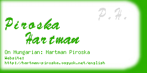 piroska hartman business card